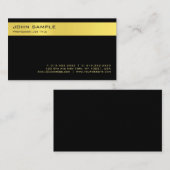 モダンでスタイリッシュで黒い金ゴールドのミニマルな平野 名刺 (正面/裏面)