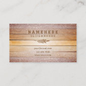 モダンでスタイリッシュなグリッターの木製の名刺 名刺 (裏面)