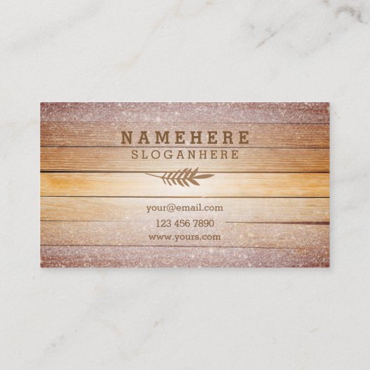 モダンでスタイリッシュなグリッターの木製の名刺 名刺 (裏面)