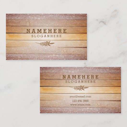 モダンでスタイリッシュなグリッターの木製の名刺 名刺 (正面/裏面)