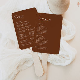 モダンでスタイリッシュなタイポグラフィの結婚式プログラム ハンドファン