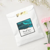 モダンでスタイリッシュなターコイズアゲート&ゴールドリボン(ホワイト背景) フェイバーバッグ (封をした状態)