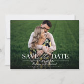 モダンでスタイリッシュなフォトウェディングのSave The Dateカード 招待状 (正面)