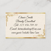 モダンでスタイリッシュなブラック | ゴールド プロフェッショナル 名刺 (裏面)