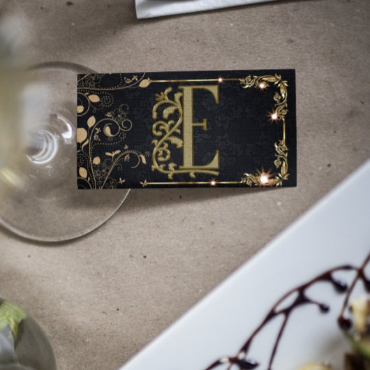 モダンでスタイリッシュなブラック | ゴールド プロフェッショナル 名刺