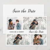 モダンでスタイリッシュなマルチフォトセーブザデートホリデー シーズンカード (正面/裏面)