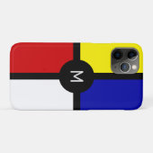 モダンでスタイリッシュなモンドリアンアート風のモノグラム Case-Mate iPhoneケース (裏面(横))