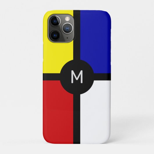 モダンでスタイリッシュなモンドリアンアート風のモノグラム Case-Mate iPhoneケース (裏)