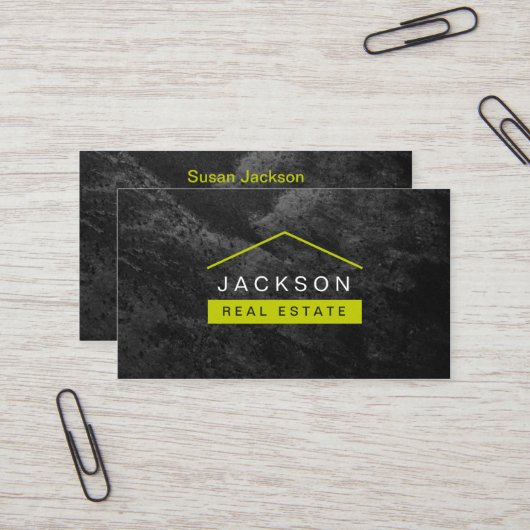 モダンでスタイリッシュな不動産の名刺 名刺 (正面/裏面インサイチュ)