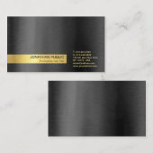 モダンでスタイリッシュな専門の黒い灰色の金ゴールドの平野 名刺 (正面/裏面)