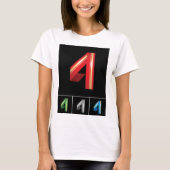 モダンでスタイリッシュな幾何学数字 4 デザイン Tシャツ (正面)