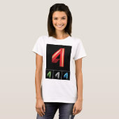 モダンでスタイリッシュな幾何学数字 4 デザイン Tシャツ (正面フル)