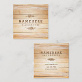 モダンでスタイリッシュな木製の正方形の名刺 スクエア名刺 (正面/裏面)