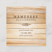 モダンでスタイリッシュな木製の正方形の名刺 スクエア名刺 (裏面)