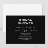 モダンでスタイリッシュな白黒の結婚前お茶会招待状 招待状 (正面/裏面)