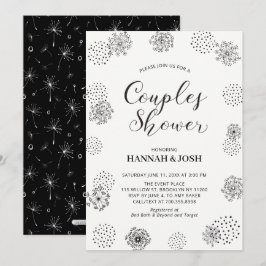 モダンでスタイリッシュな結婚前祝賀会の招待状(ブラック) 招待状