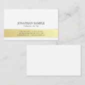 モダンでスタイリッシュな金ゴールドおよび白くシンプルで明白なトレンディー 名刺 (正面/裏面)