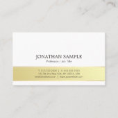 モダンでスタイリッシュな金ゴールドおよび白くシンプルで明白なトレンディー 名刺 (正面)