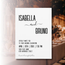 モダンでスタイリッシュな黒のカスタムテキスト結婚式