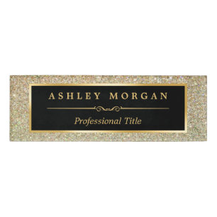 モダンでスタイリッシュな、流行の美しいの金ゴールドのグリッター 名札
