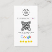 モダンでスタイリッシュなGoogleレビューQRコード 名刺 (正面)
