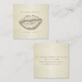 モダンでスタイリッシュ、メイクアップアーティスト、唇 スクエア名刺 (正面/裏面)