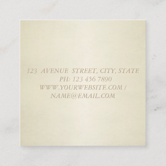 モダンでスタイリッシュ、メイクアップアーティスト、唇 スクエア名刺 (裏面)