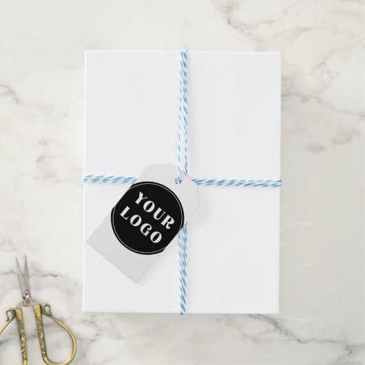 モダンでスタイリッシュ、洗練された、カスタマイズ可能 ギフトタグ (より糸付き)