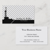 モダンでストライプのな油田のデザイン 名刺 (正面/裏面)