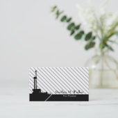 モダンでストライプのな油田のデザイン 名刺 (スタンド正面)