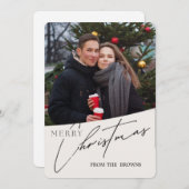 モダンでトレンディなクリスマスカップルの写真 シーズンカード (正面/裏面)