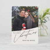 モダンでトレンディなクリスマスカップル写真 シーズンカード (スタンド正面)