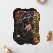 モダンでトレンディなクリスマス | ロマンチックなカップルの写真 ノートカード (正面/裏面インサイチュ)