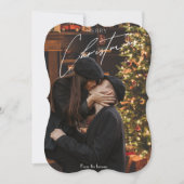 モダンでトレンディなクリスマス | ロマンチックなカップルの写真 ノートカード (正面)