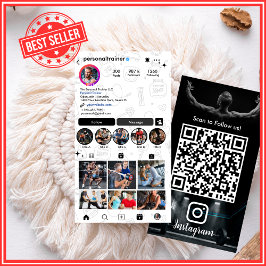 モダンでトレンディなフィットネストレーナーのInstagram名刺 名刺