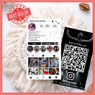 モダンでトレンディなフィットネストレーナーのInstagram名刺 名刺