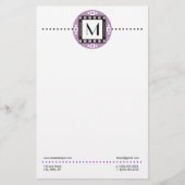 モダンでパーソナライズでモノグラムのな文房具 便箋 (正面)