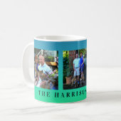 モダンでパーソナライズなカスタム3の写真家族のコラージュ コーヒーマグカップ (正面左)