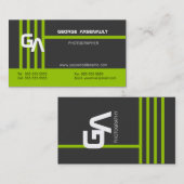 モダンでパーソナライズな緑の名刺 名刺 (正面/裏面)