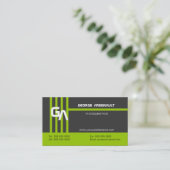 モダンでパーソナライズな緑の名刺 名刺 (スタンド正面)