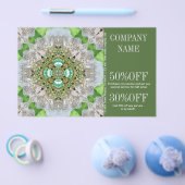 モダンでヒップなグリーンダイヤモンドが輝くおしゃれガーリー チラシ (シングル)