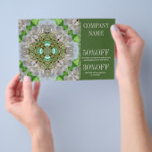 モダンでヒップなグリーンダイヤモンドが輝くおしゃれガーリー チラシ (ハンドル)