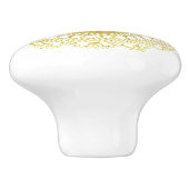 モダンでビクトリアンな金ゴールドホイルの一見のかぎ針編みのレースのDoily セラミックノブ (側面)