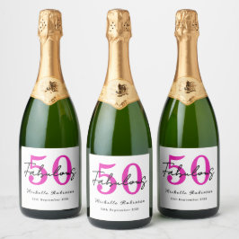 モダンでファビュラスな50歳の誕生日パーティー スパークリングワインラベル