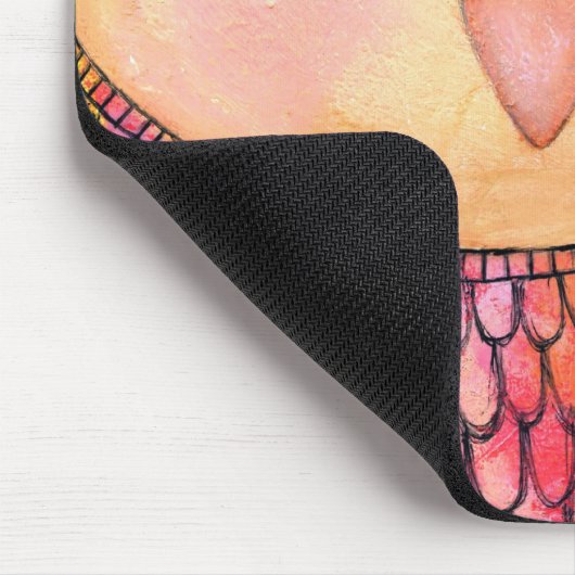 モダンでファンキーで眠いフクロウの混合メディアの絵を描くこと マウスパッド (コーナー)