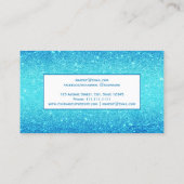 モダンでフェイクで青いglitteroceanグラデーションな化粧 名刺 (裏面)