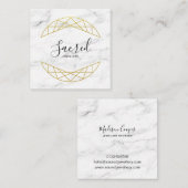 モダンでフェイクな金ゴールドおよび大理石の正方形の名刺 スクエア名刺 (正面/裏面)