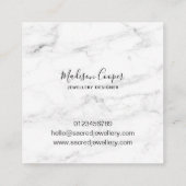 モダンでフェイクな金ゴールドおよび大理石の正方形の名刺 スクエア名刺 (裏面)