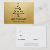 モダンでフェイクな金ゴールドホイルのクリスマスのギフト券 割引カード (正面/裏面)