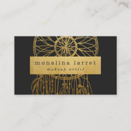 モダンでフェイクな金ゴールドホイルのボヘミアの夢のキャッチャー 名刺